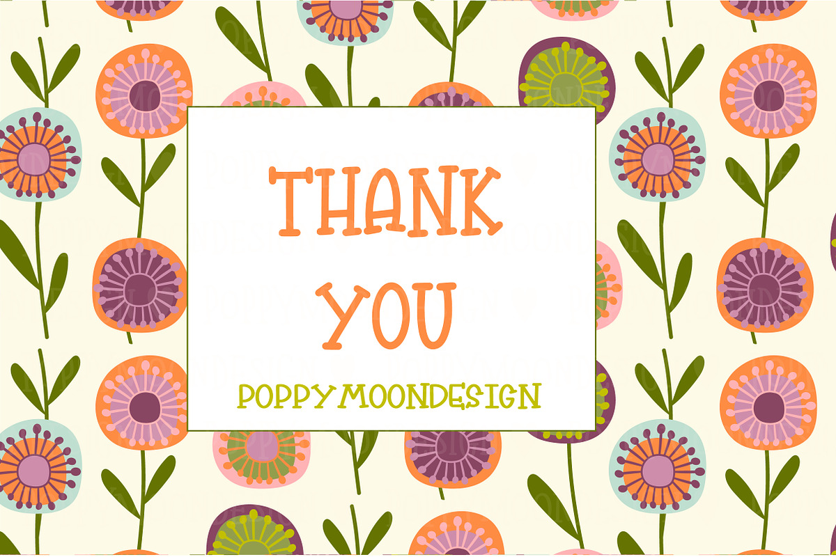 Retro Garden seamless patterns, an Illustration by Poppymoondesign (Photo 7 of 7)