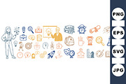 Educational Doodle Icon Clipart Set, an Illustration by designvectx (Thumbnail 1 of 3)