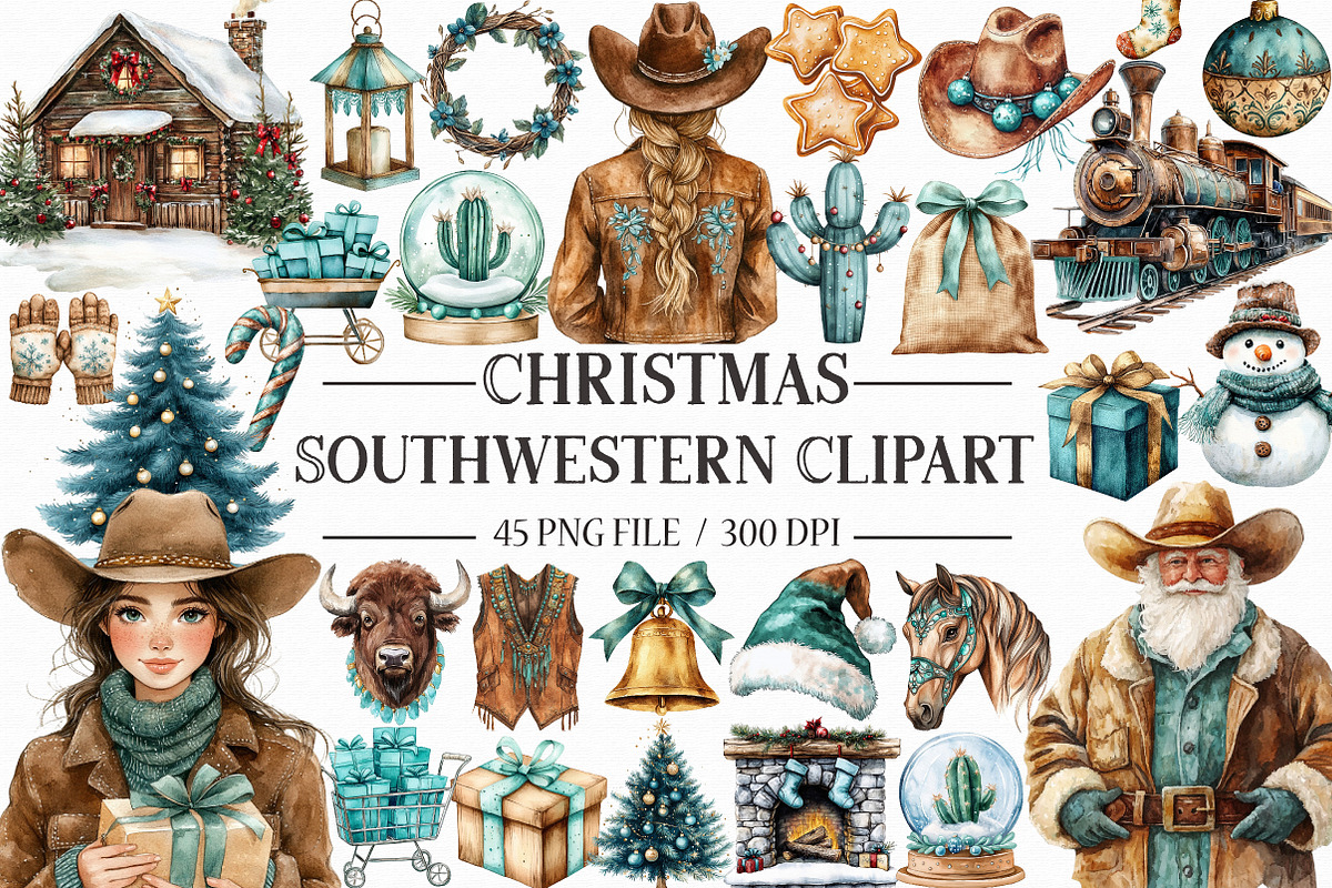 Southwestern Christmas Watercolor Cl, an Illustration by Libby Wishes (Photo 1 of 7)