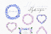 Watercolor Hydrangea Garden Set, an Illustration by Olga Koelsch (Thumbnail 10 of 13)