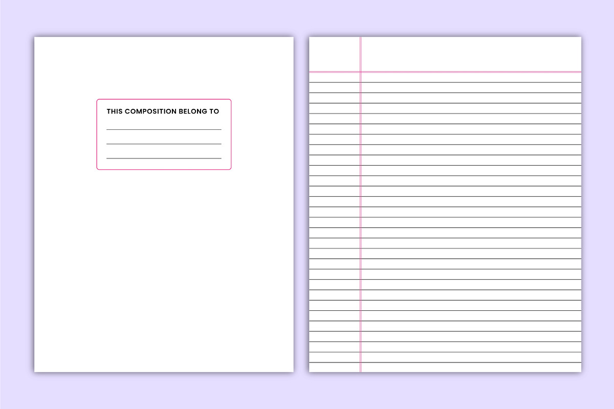 Composition Notebooks- Wide Ruled, a Stationery Template by Mustafiz (Photo 2 of 4)