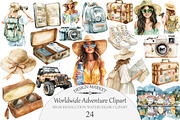 Watercolor Worldwide Adventure Clipa, an Illustration by Design Market (Thumbnail 1 of 3)