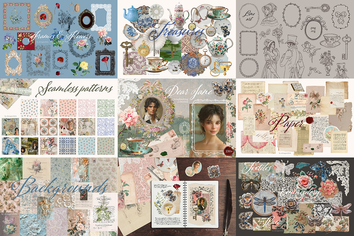 COLLAGE BUNDLE Mixed-Media Scrapbook, an Object Graphic by alenaganzhela (Photo 7 of 11)