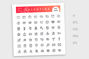 Valentine Line Icons Set, an Outline Icon by Voysla's Shop (Thumbnail 4 of 4)