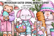 Easter Spring Animals Clipart, an Illustration by CreationArt (Thumbnail 1 of 5)
