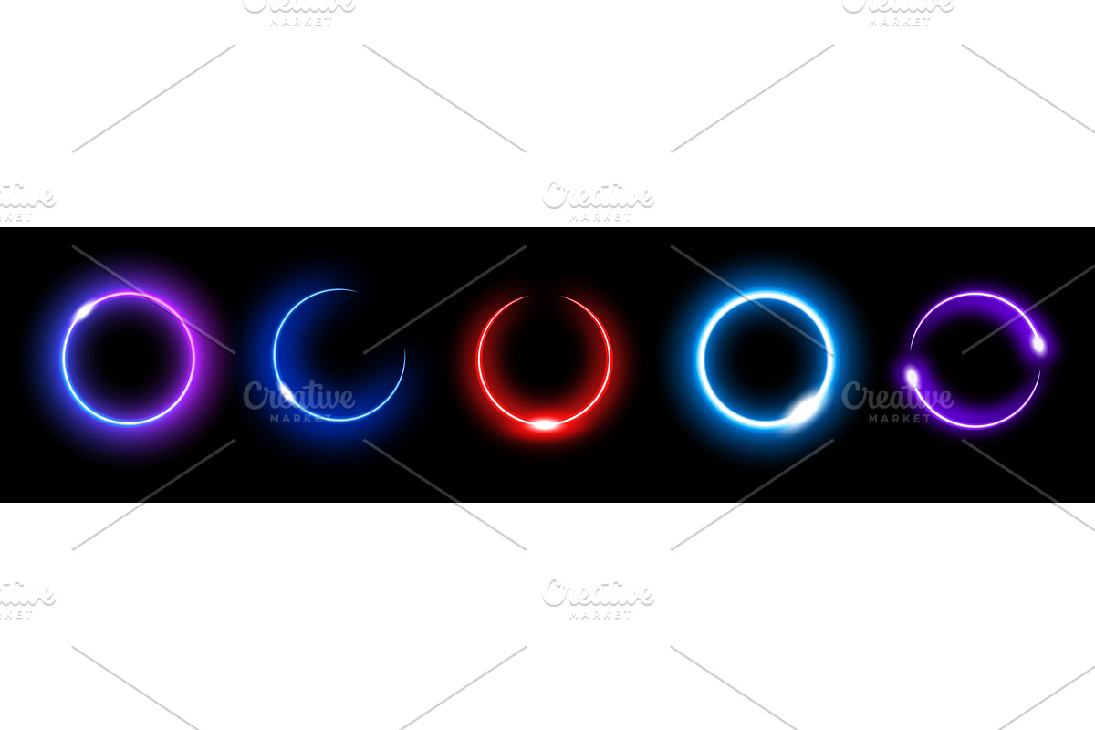 Vibrant neon circles showcasing, an Illustration by skripnikbb