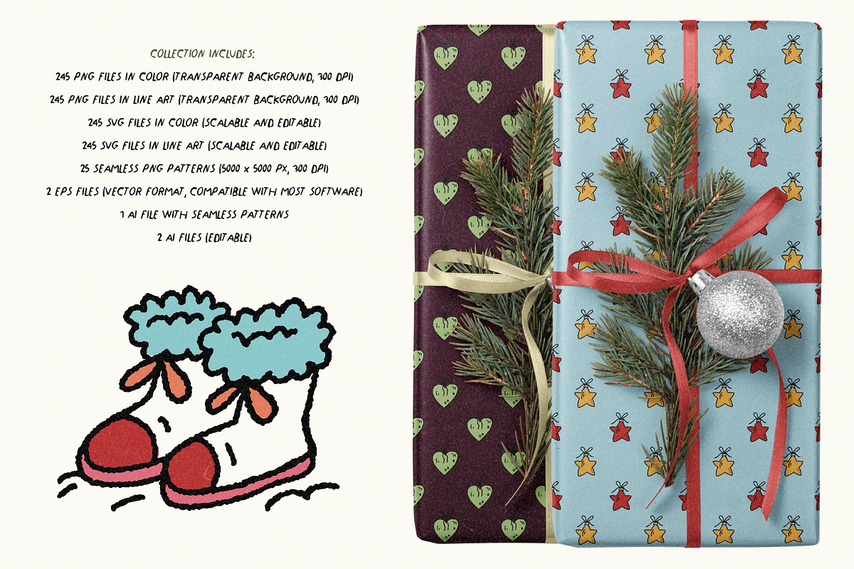 Christmas Series BUNDLE: All 5 in 1, a Seasonal Illustration by Veyla (Photo 66 of 72)