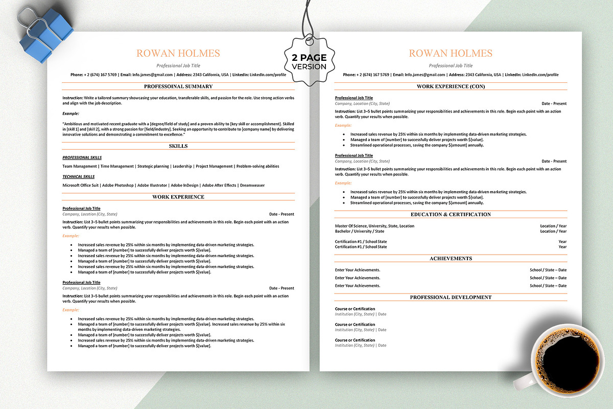 ATS Friendly microsoft word resume, a Resume Template by Design_Xlab (Photo 2 of 10)