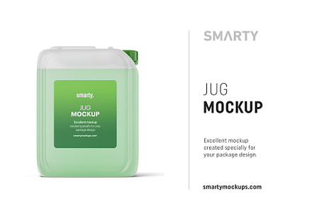 Transparent jug mockup