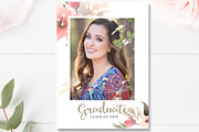 Floral Senior Graduation Invite PSD, a Card Template by By Stephanie Design (Thumbnail 2 of 3)