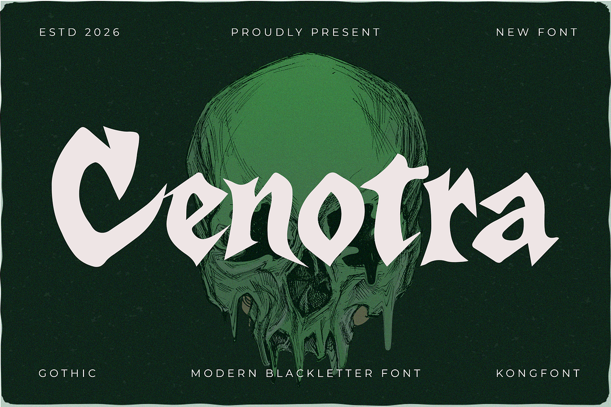 Cenotra – Modern Blackletter Font, a Blackletter Font by overlaytemplates (Photo 1 of 5)
