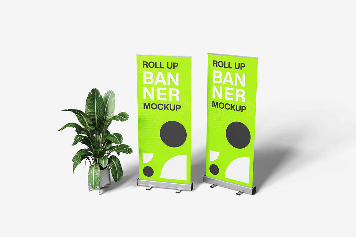 Rollup Banner Mockup, an Advertising Mockup by bimockup (Photo 2 of 6)