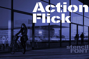 Action Flick stencil font