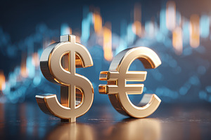 Gold dollar and euro symbols, a Business Photo by AlyaAnd