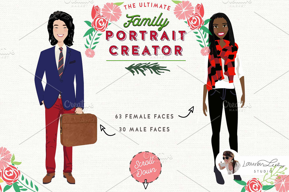 Christmas - Family Portrait Creator, an Illustration by Lauren Lesley Studio (Photo 3 of 14)