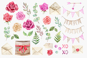 Valentine Day clipart Watercolor set, a Texture Illustration by Daryartsy (Thumbnail 5 of 10)