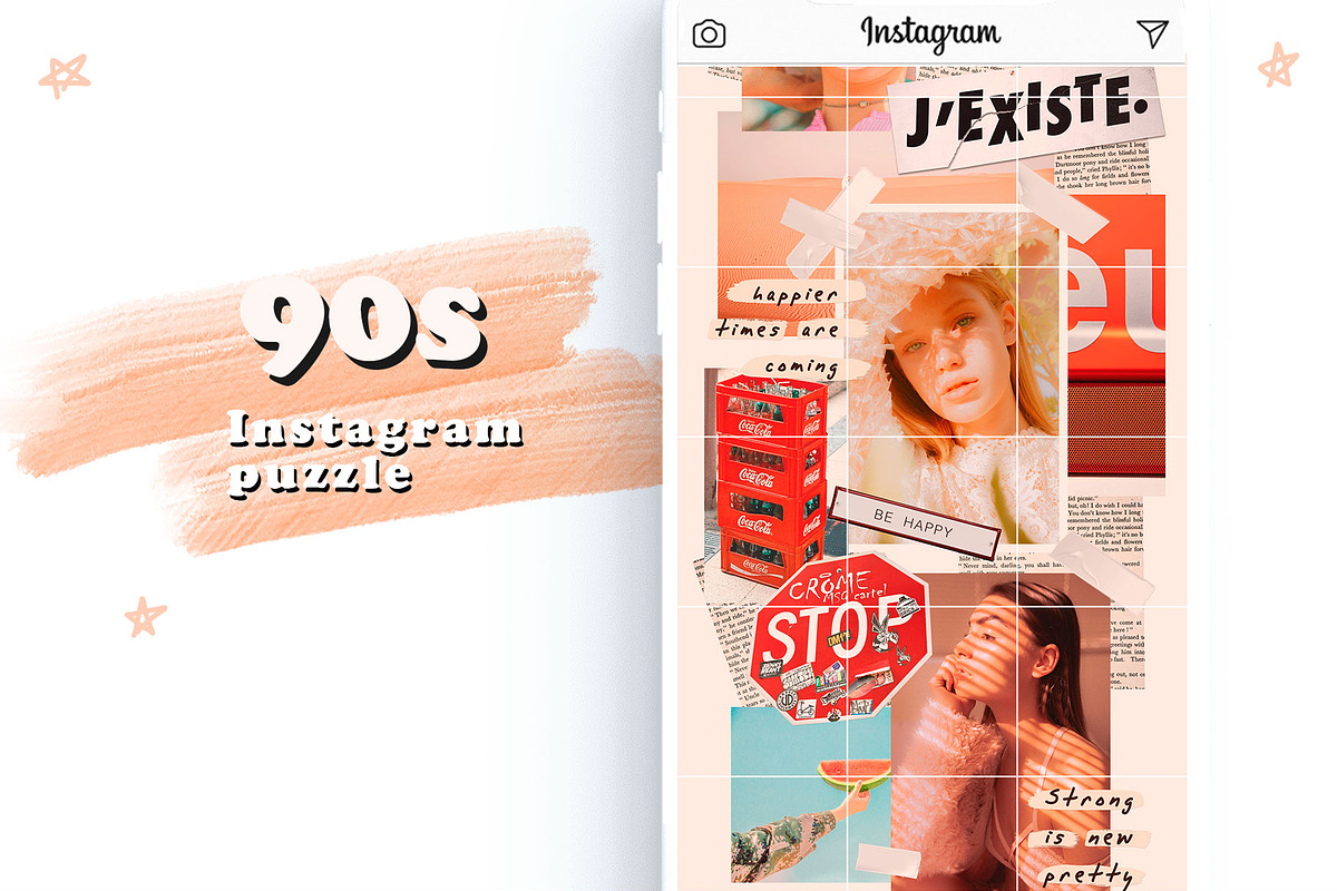 90s Instagram Puzzle Template, a Social Media Template by Marie T (Photo 8 of 8)