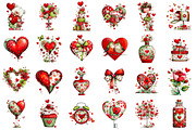 Watercolor Valentine's Day Clipart, an Illustration by designcity5 (Thumbnail 2 of 5)