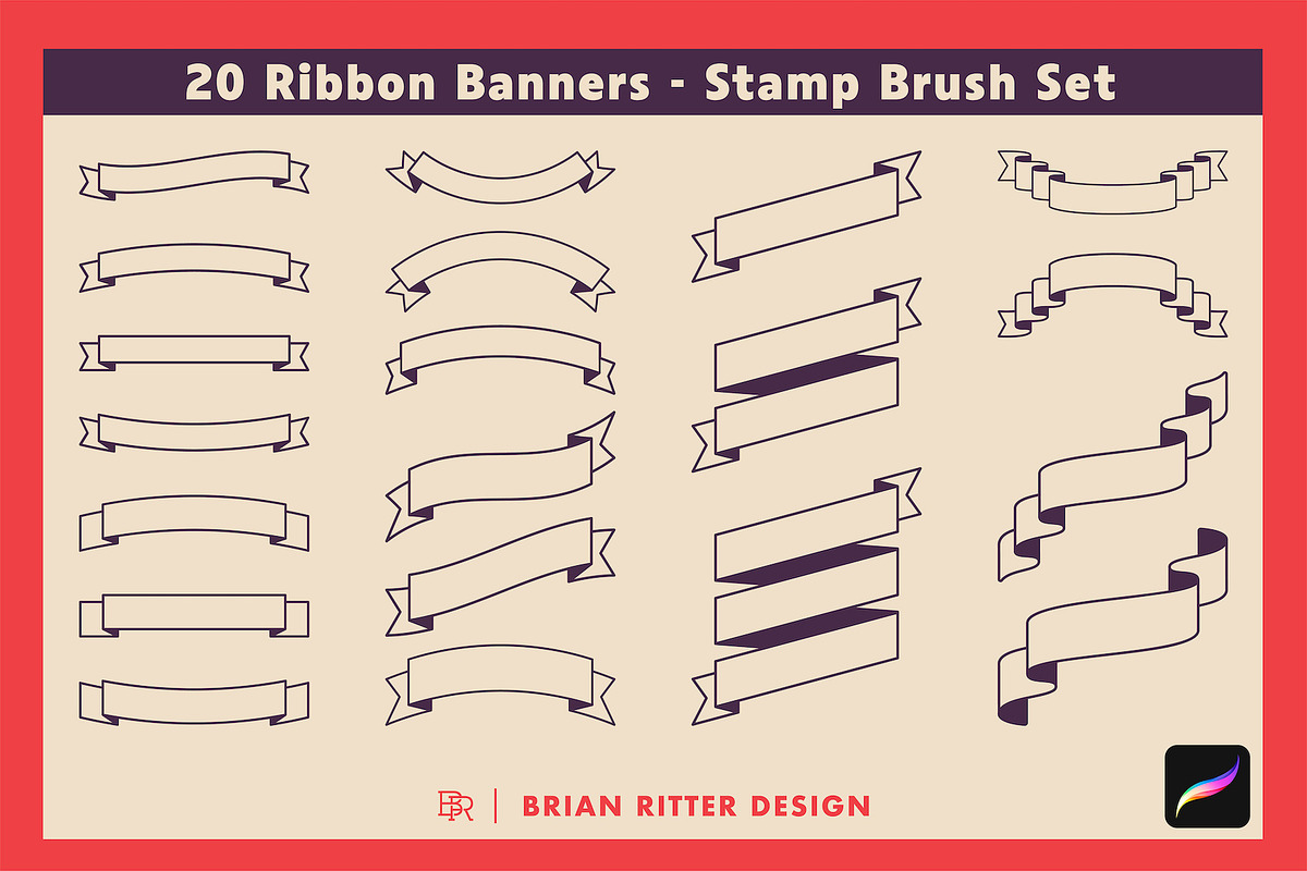 Procreate Stamp Brushes Bundle, a Brush Add-On by Brian Ritter Design