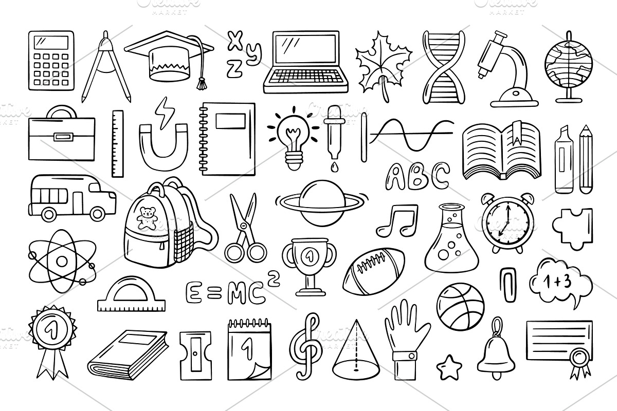 Back to school elements. Different, an Education Illustration by Valerie Bodnar
