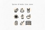 Spices & herbs line icons, an Outline Icon by Lyolya Profitrolya (Thumbnail 1 of 2)