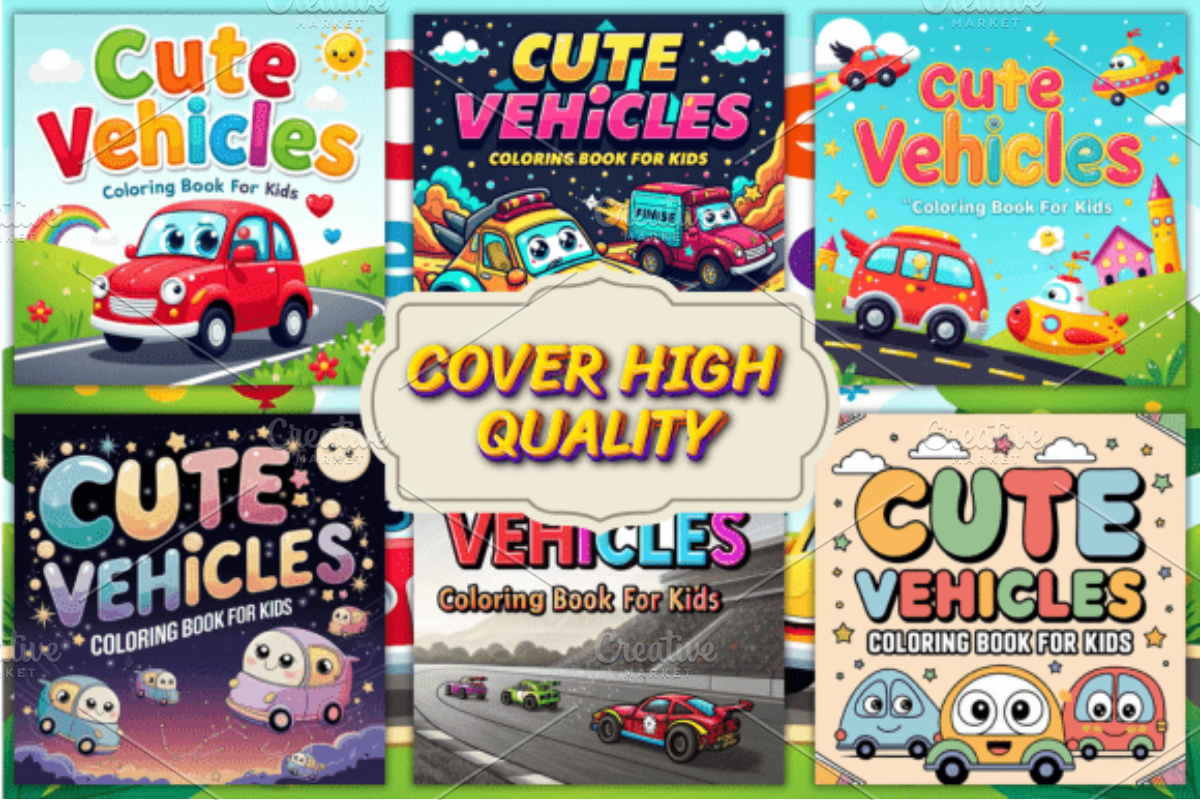 Cute Vehicles Coloring Book for Kids, a Decorative Illustration by Ink Gallery (Photo 3 of 4)