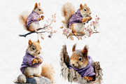 Watercolor Spring Squirrel Clipart, an Illustration by Designworld (Thumbnail 3 of 6)