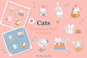 Cats illustration pack & patterns, a Graphic by Nina Bered Illustration (Thumbnail 1 of 6)