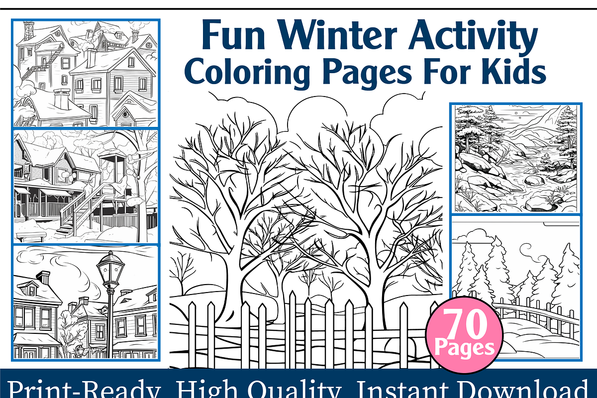 Fun Winter Activity Coloring Pages, an Animal Illustration by maggiesar (Photo 1 of 4)
