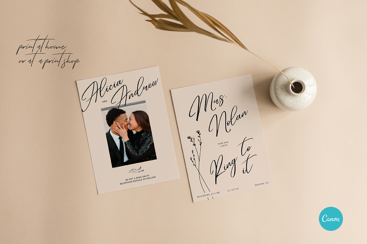 Modern & Elegant Wedding Invitation, an Invitation Template by StudioVonBraitenberg (Photo 5 of 10)
