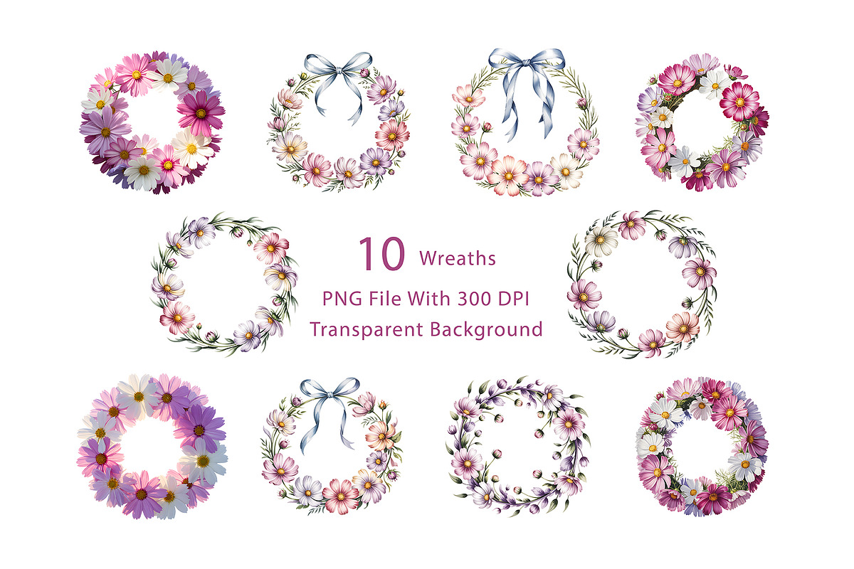 Cosmos Watercolor Floral Clipart, a Decorative Illustration by ForhadGFX (Photo 8 of 15)