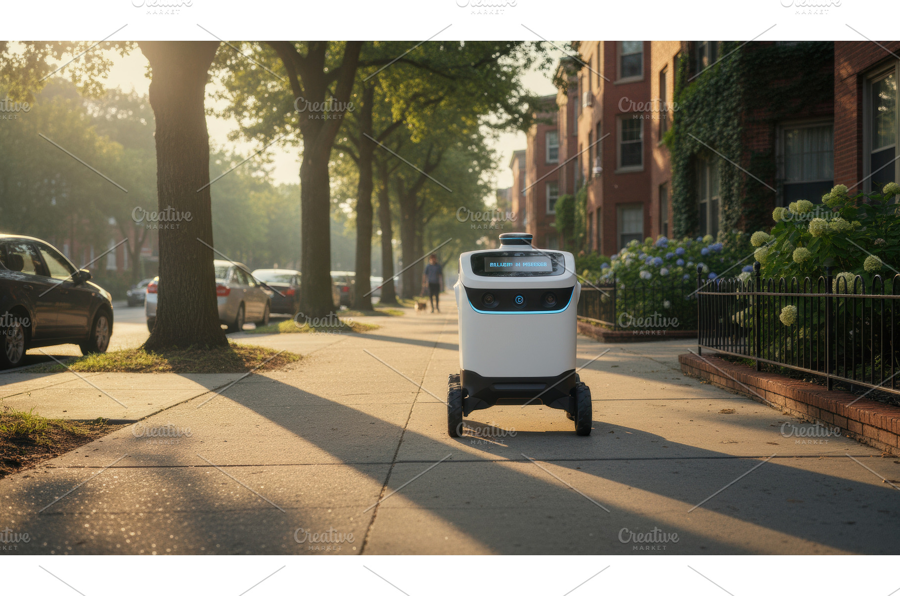 Autonomous delivery robot on a, a Transportation Photo by Igor Tichonow