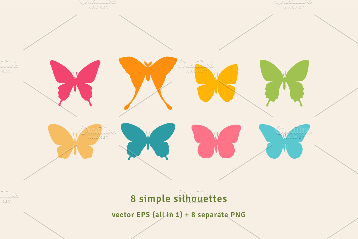 Butterflies vector and PNG clipart, an Animal Illustration by kotoffei (Photo 4 of 5)