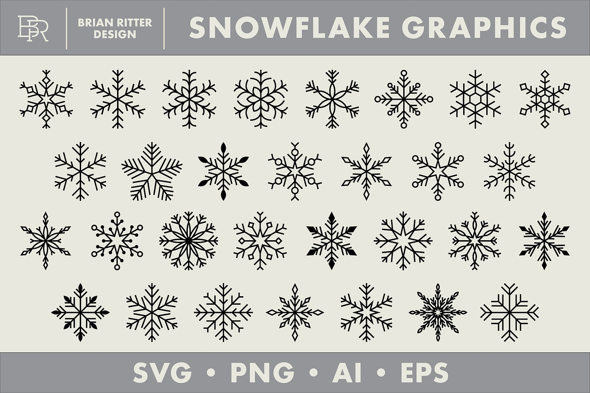 Snowflake Graphics, an Object Graphic by Brian Ritter Design (Photo 1 of 2)