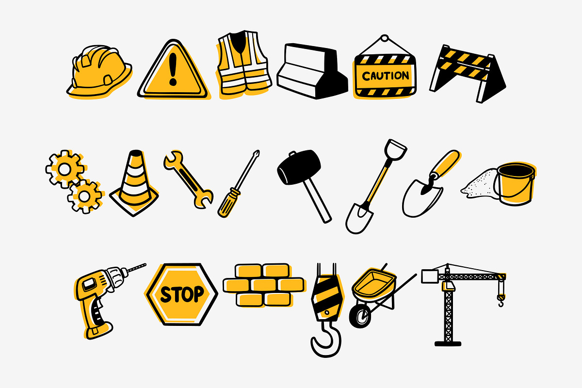 Construction Doodle Illustration, an Object Graphic by SLAB! Design (Photo 2 of 2)