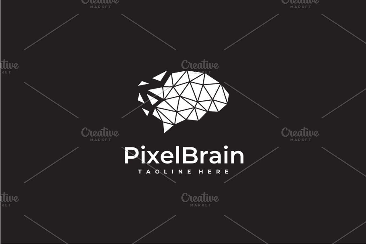 Pixel Brain Logo Template, a Branding & Logo Template by yopie (Photo 2 of 3)