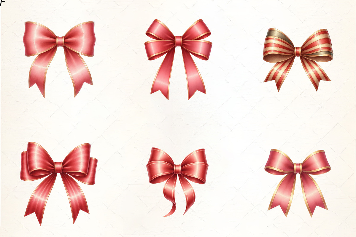 Festive Christmas Bow Clipart, an Illustration by CrexoraLab (Photo 3 of 5)