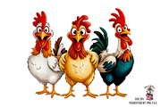10 Funny Chickens Group PNG Clipart, an Illustration by Clipart Bloom (Thumbnail 10 of 12)