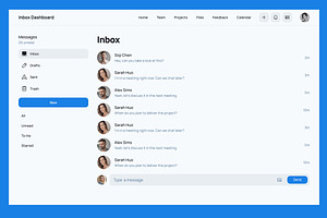 Mail, Chat Messages Inbox Dashboard, an App Template by nagaredesignstudio