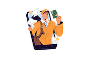 Postmen delivering letters, mail set, a Person Illustration by PaperTrident (Thumbnail 13 of 13)