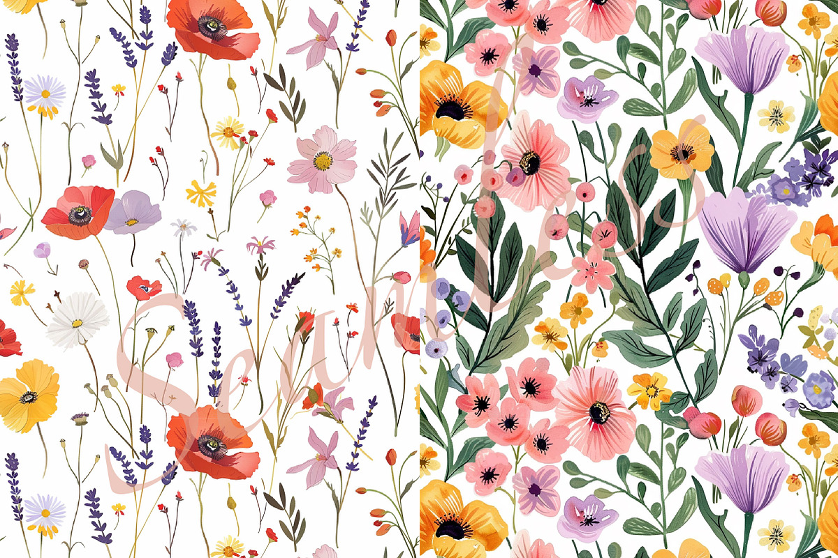 Bold Floral Seamless Patterns Bundle, an Object Graphic by DreamCafeArt (Photo 2 of 5)