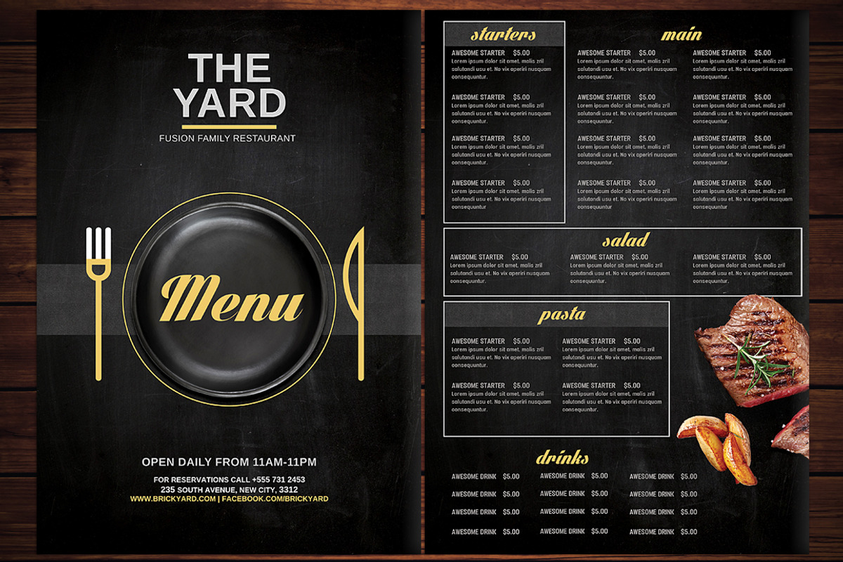 Modern Restaurant Food Menu Flyer, a Flyer Template by Hotpin (Photo 2 of 2)