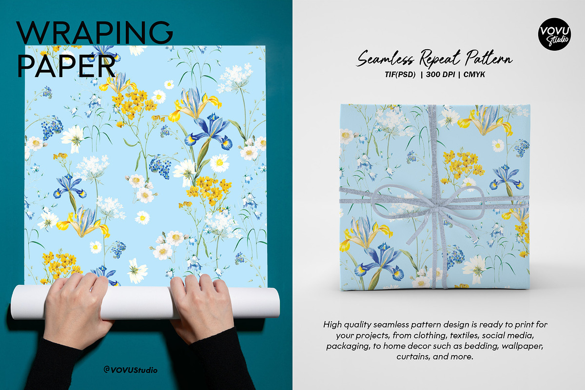 Fresh florals, Pattern print design, a Pattern Graphic by VOVU Studio (Photo 10 of 10)