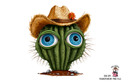 Cactus with Cowboy Hat PNG Bundle, a Graphic by Clipart Bloom (Thumbnail 2 of 15)