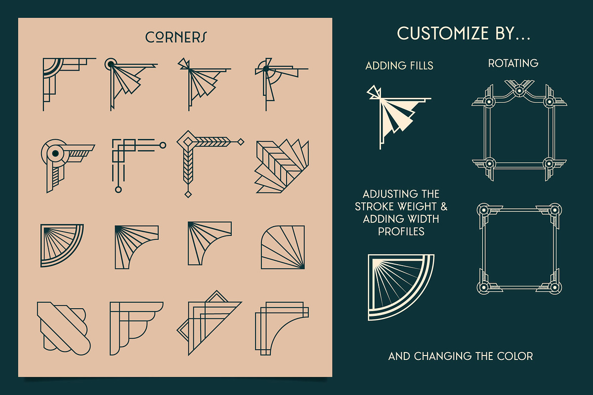 Art Deco Elements & Graphics, an Object Graphic by The Artifex Forge (Photo 11 of 17)