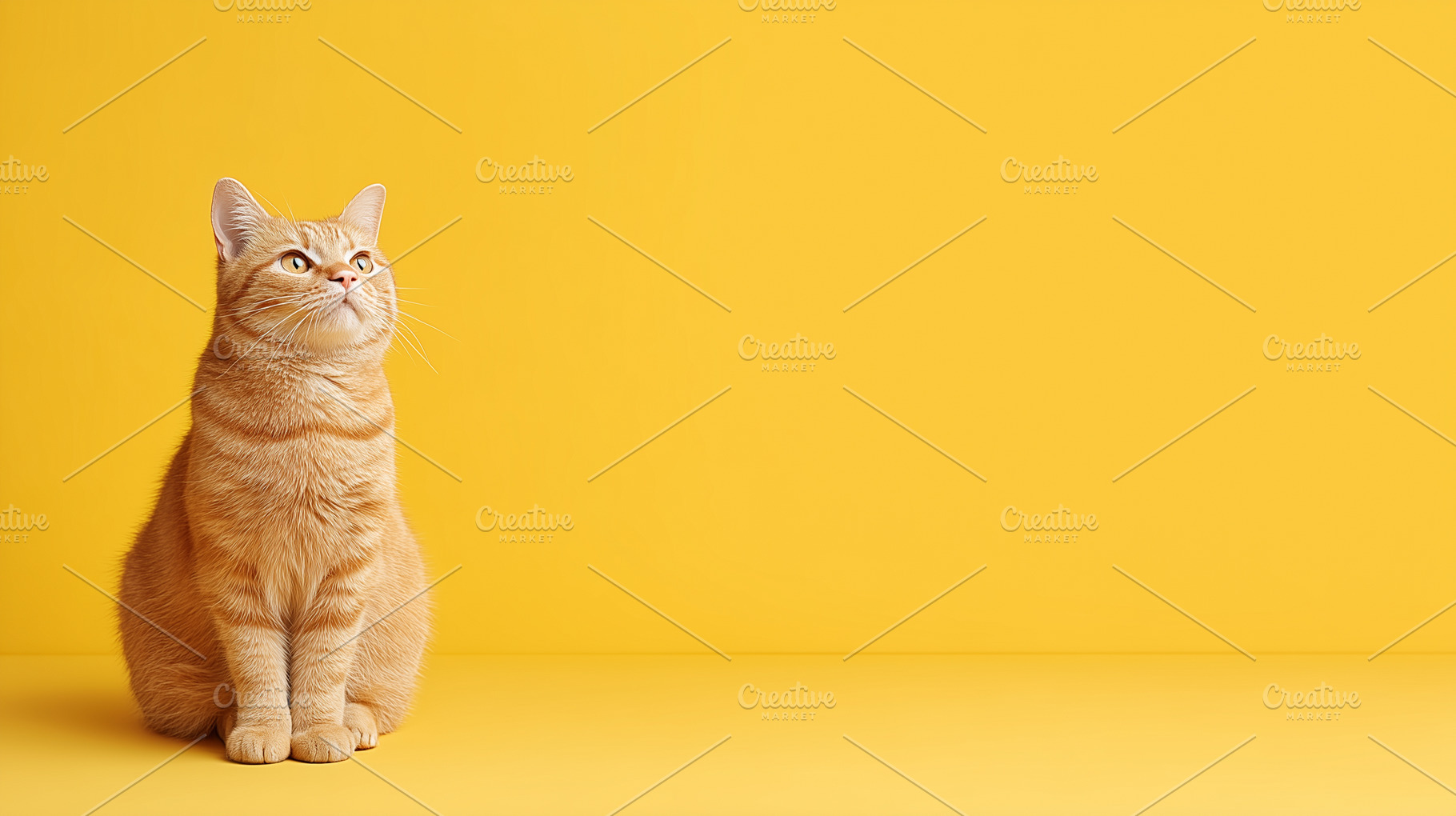 Cute ginger cat sitting and looking, an Animal Photo by MistyDay
