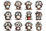 Whimsical Funny Cute Owl Clipart, an Illustration by DreamArtGraphic (Thumbnail 5 of 5)