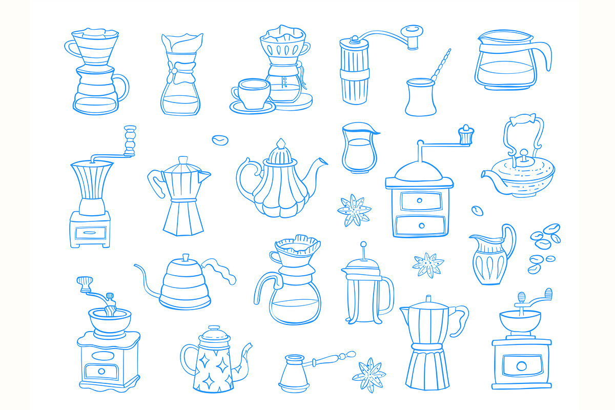 Cofee Drinks line art, a Food Illustration by Carpet Tapete Pretzel (Photo 3 of 8)