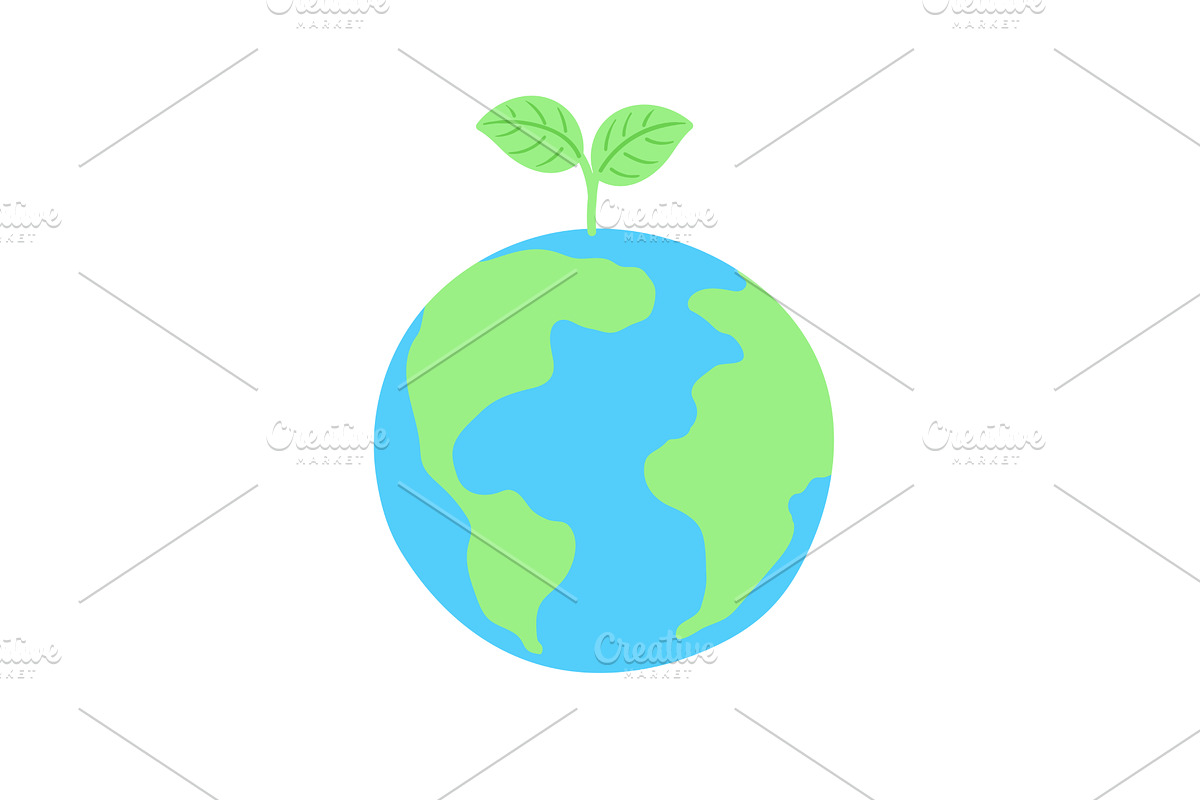 Planet Earth with sprout growing on, a Seasonal Illustration by sceptical cactus