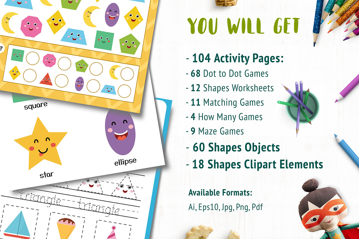 Shapes Activities for Kids, an Education Illustration by Gulnara Sabirova (Photo 2 of 19)